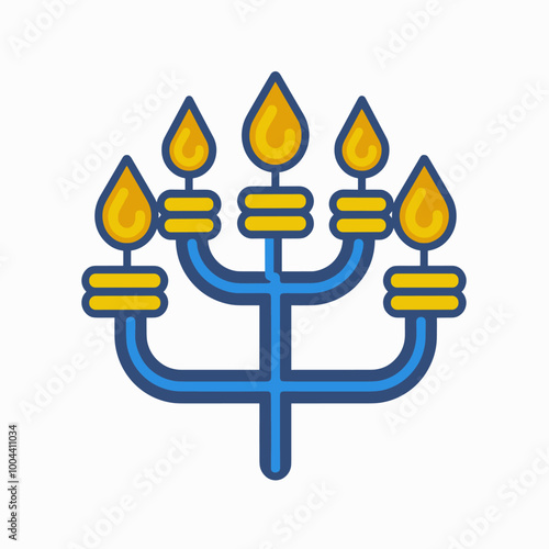 Hanukkah candelabrum icon. Vector illustration.
