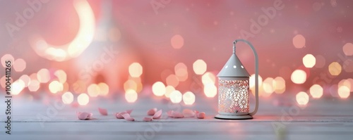 Beautiful Lanterns Glowing During Festive Evening at Twilight