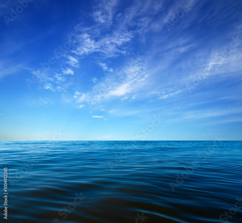 Blue sea water surface