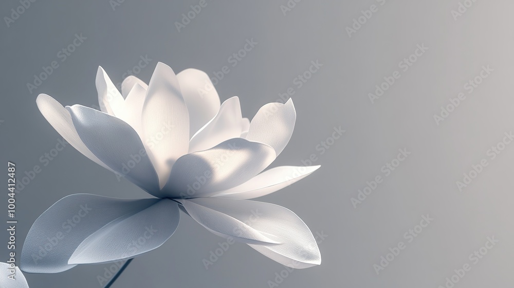 Elegant white lotus flower against a soft background. Elegant white lotus flower against a soft background.