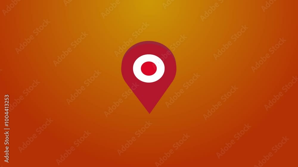 Rotating 3D location icon on background Rotating 3D location icon on background