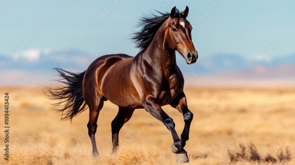 A majestic horse galloping gracefully across a golden field, showcasing its strength and beauty in nature. A majestic horse galloping gracefully across a golden field, showcasing its strength and beauty in nature.