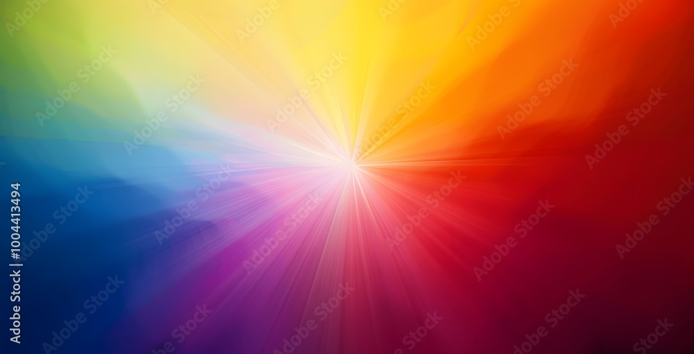 Abstract Rainbow Gradient Background With White Center