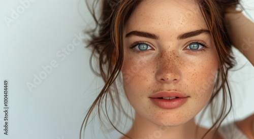 Close-Up Portrait of Woman With Freckles