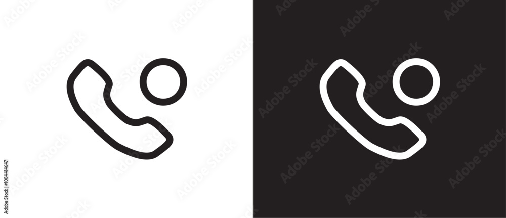 New call line icon, Simple icon of phone call, missed calls, incoming call, phone icon on social media, social media app icon on black and white background in vector shape. Eps10. Editable stroke. New call line icon, Simple icon of phone call, missed calls, incoming call, phone icon on social media, social media app icon on black and white background in vector shape. Eps10. Editable stroke.