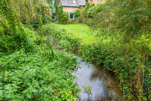 The delighfully named River Piddle in the village of Affpuddle, Dorset, England UK photo