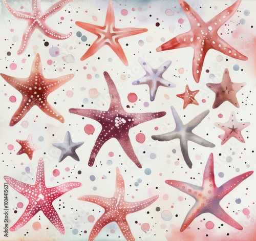 Colorful Starfish Patterns on a Soft Background