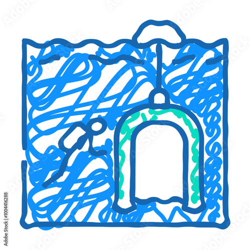 diving bell doodle icon sketch vector. diving bell sign. isolated symbol illustration