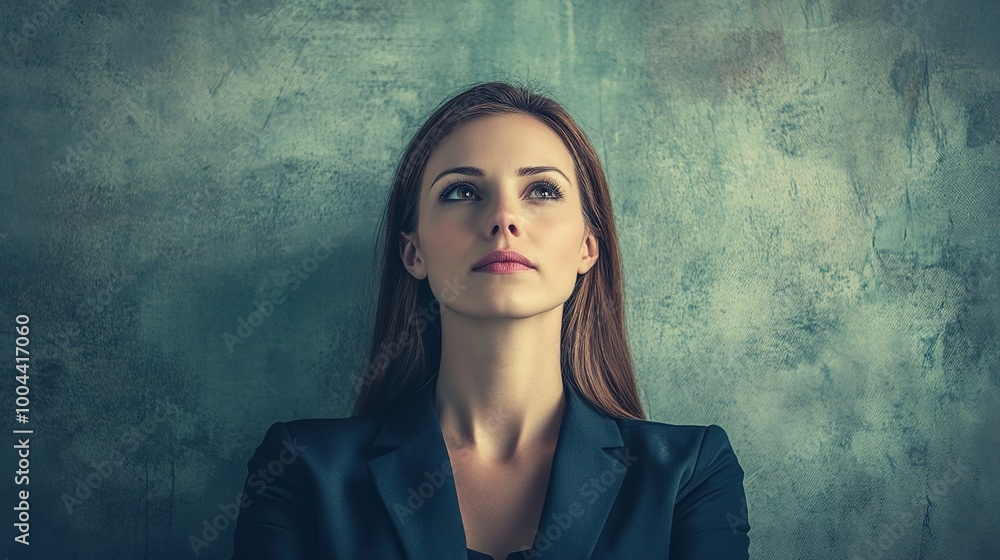 Confident Woman with Thoughtful Expression Confident Woman with Thoughtful Expression