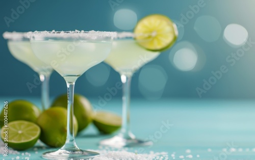 Margarita Cocktails With Lime and Salt