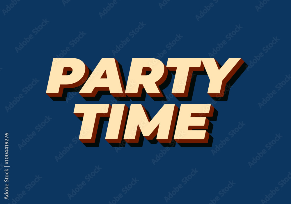 Fototapeta premium Party time. Text effect in 3D look with eye catching colors