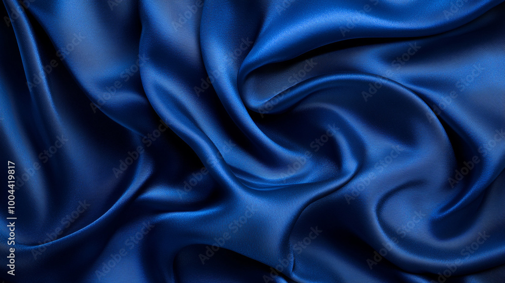 Fototapeta premium luxurious and elegant blue wavy silk satin fabric.