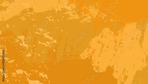 grunge bright orange autumn background resembles an unevenly plastered wall. The texture of the smeared surface. Vector illustration. For banners, business cards, designs, landing pages