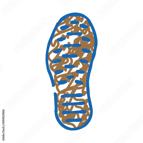 footprint shoe doodle icon sketch vector. footprint shoe sign. isolated symbol illustration