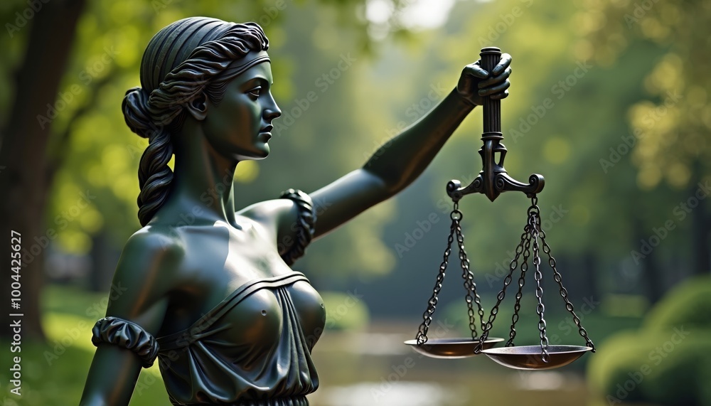 Statue of Lady Justice, Symbol of Law and Justice, Goddess Themis, Fairness and Legal Concepts