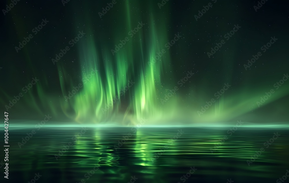Green Aurora Borealis Light Effect Banner Green Aurora Borealis Light Effect Banner
