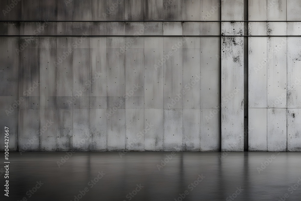 Textured concrete wall with a sharp black line dividing it from the floor, AI Generated Textured concrete wall with a sharp black line dividing it from the floor, AI Generated