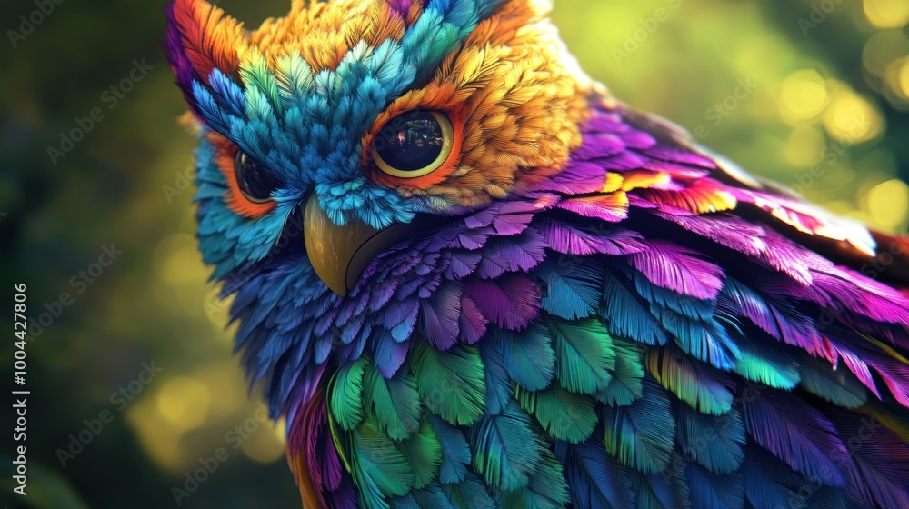 Obraz premium Vibrant Owl Portrait