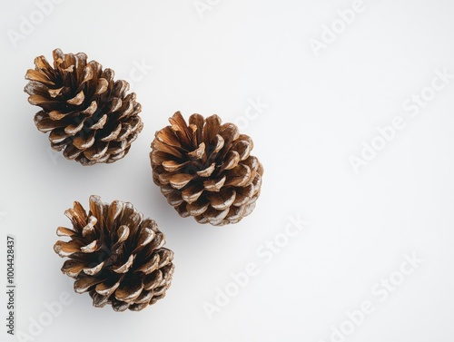 Pine Cones on White Surface