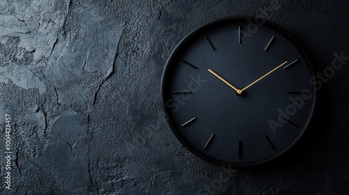 Wallpaper Mural Minimalist black clock with a sleek design, placed on a textured background, emphasizing modern interior trends and simplicity Torontodigital.ca