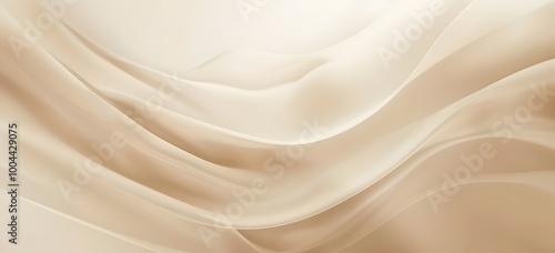 Abstract Beige Fabric Background with Elegant Curves