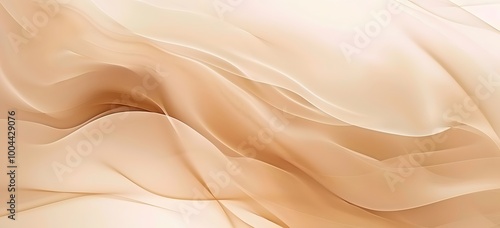 Abstract Beige Background with Smooth Curves and Blurs