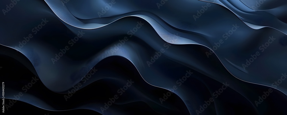 Abstract Dark Blue Gradient Background With Subtle Light Effects