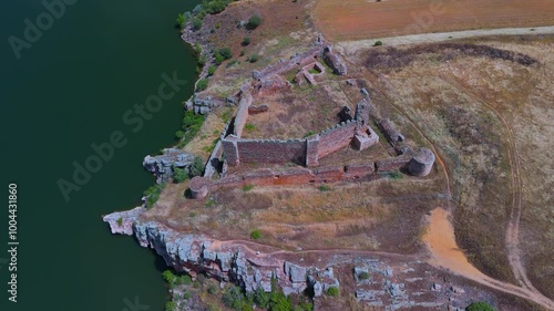 Ruins of the castle of Castrotorafe in the surroundings of the Ricoba reservoir, in Fontanillas de Castro. Province of Zamora. Castile and Leon. Spain. Europe photo