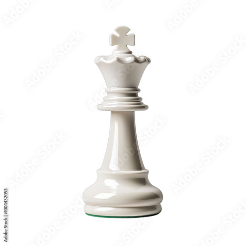 A high-quality image of a white chess king piece, perfect for representing strategy, leadership, and decision-making in various concepts. isolated PNG transparent Background.