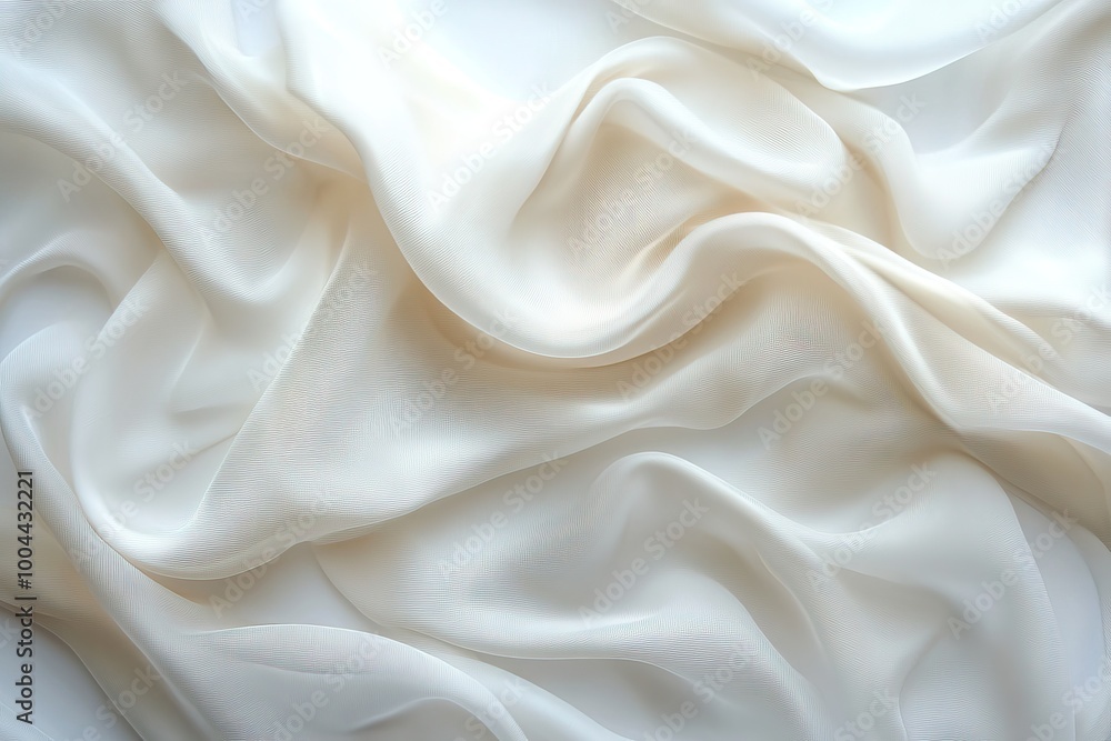 Soft, flowing white fabric texture with gentle waves and elegance, ideal for backgrounds and overlays. Soft, flowing white fabric texture with gentle waves and elegance, ideal for backgrounds and overlays.