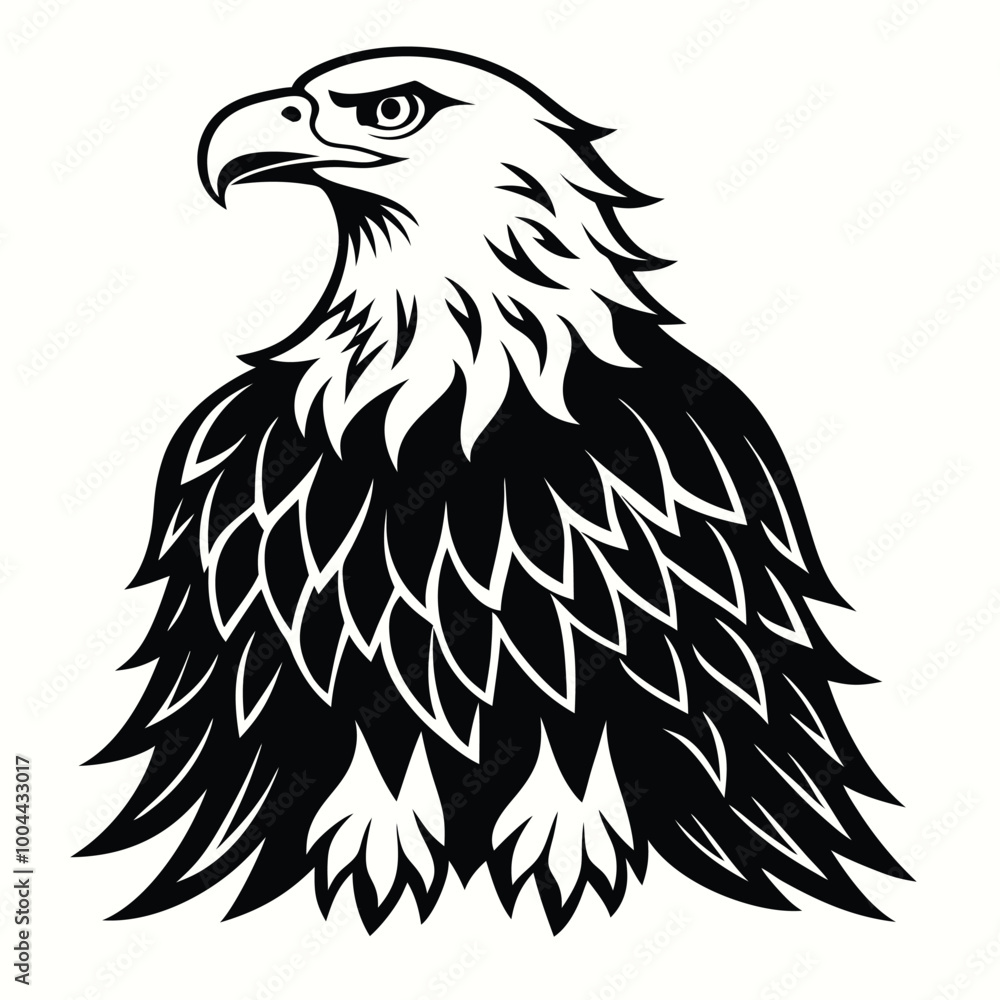 Fototapeta premium Eagle silhouette vector isolated on white background