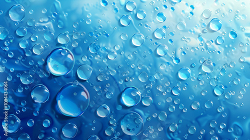 Blue background with drops of water