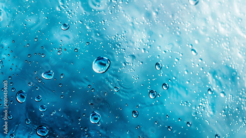 Blue background with drops of water