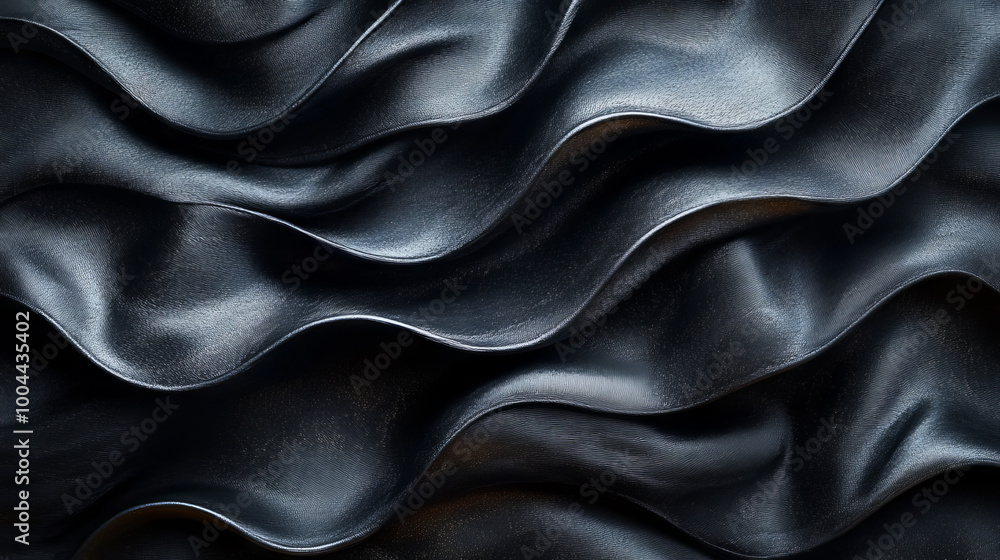 Fototapeta premium Abstract dark waves of fabric.