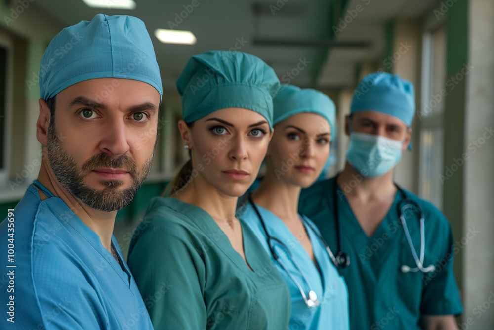 Photography of Slovenia team of professional workers in a modern hospital. Photography of Slovenia team of professional workers in a modern hospital.