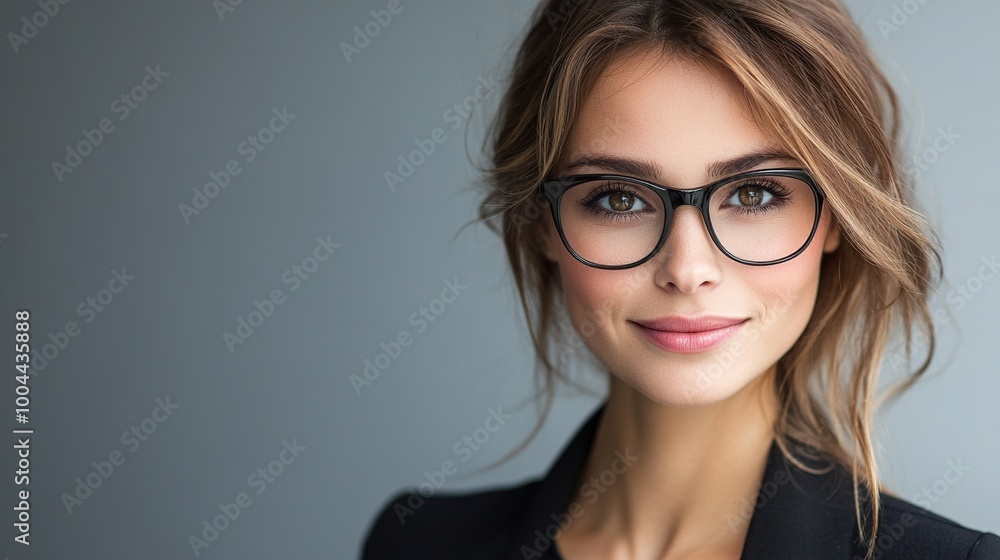 Professional Woman with Glasses and Natural Makeup Professional Woman with Glasses and Natural Makeup
