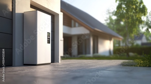 Wallpaper Mural Modern home exterior featuring a sleek refrigerator and landscaped surroundings. Torontodigital.ca