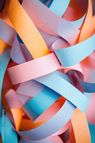 Colorful Paper Strips Close Up