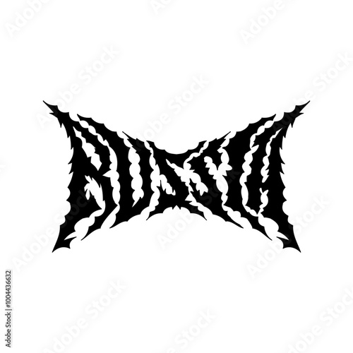 Russia word with death metal font hand drawing vector isolated on background.