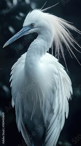 White Heron with Elegant Feathers - Wildlife Photography