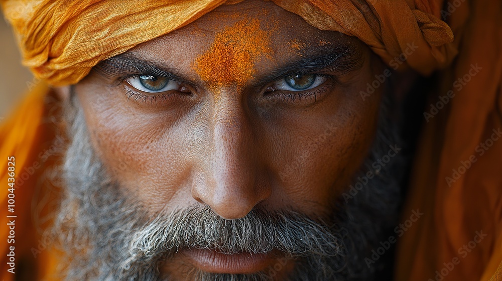 Intense Gaze: A Portrait of a Man in India Intense Gaze: A Portrait of a Man in India
