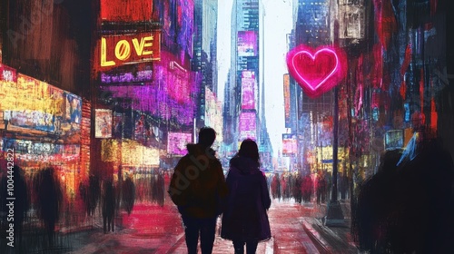 Neon Lights and Lovers in the City