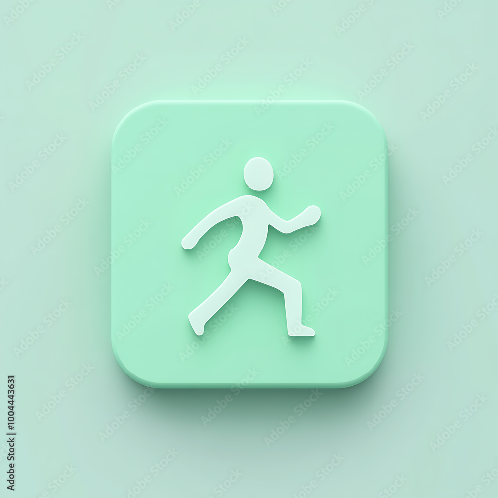 Small icon in a light green color palette, representing a sports button in a mobile app interface for athletic features.
Small icon in a light green color palette, representing a sports button in a mobile app interface for athletic features.
