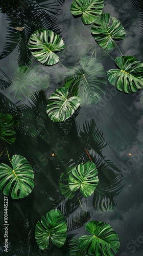 Wallpaper Mural Tropical leaves floating in a pool of water Torontodigital.ca