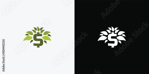 Fotografi Dollar sprout, Funding logo, Growing money symbol vector illustration