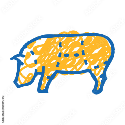 piglet scheme doodle icon sketch vector. piglet scheme sign. isolated symbol illustration