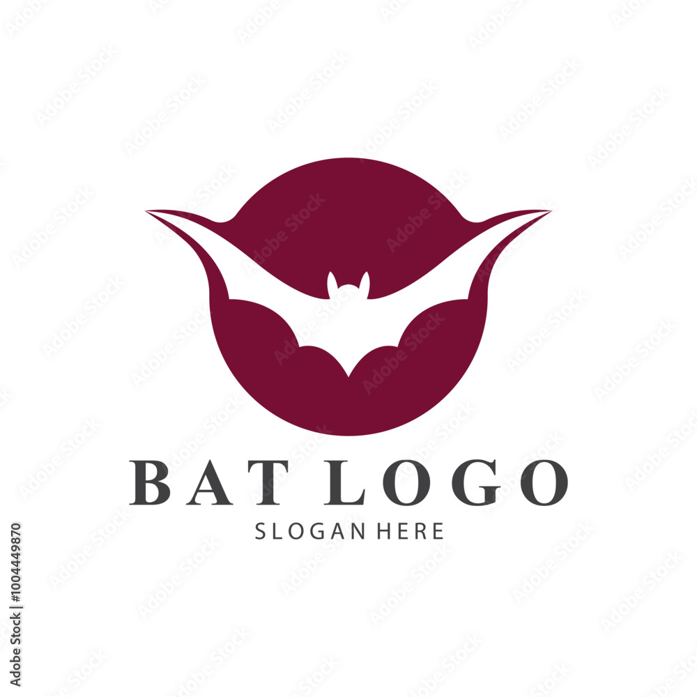 Fototapeta premium bat logo open wing bat logo simple design