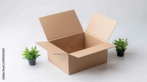 Corrugated box with ergonomic push-in tabs for quick assembly without tape   push-in tabs, tool-free assembly photo