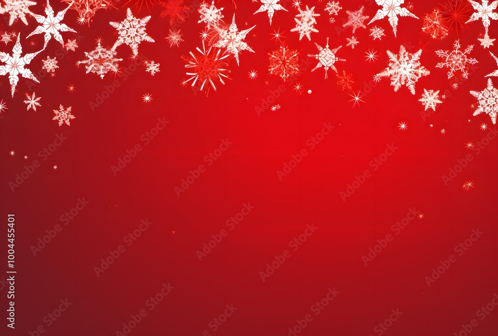 Red Christmas Background with Snowflakes Red Christmas Background with Snowflakes