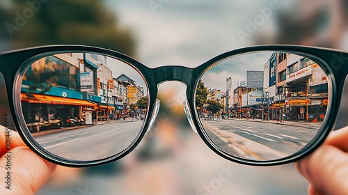 first-person view looking outward through dual lenses of eyeglasses